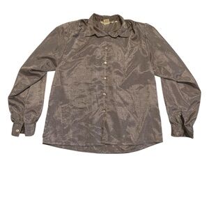 Vintage 1980s Eaton's Jacquard Blouse | Size 12 | Made in Korea